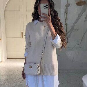 ❣️SOLD❣️ NEW Tahari Warm Cream Beige Relaxed Fit Sweater Women's Size Large